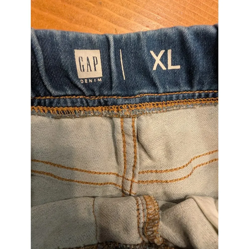 Gap Kids Denim Skirt, Size XL 12, Elastic Waist, Medium Wash, LN